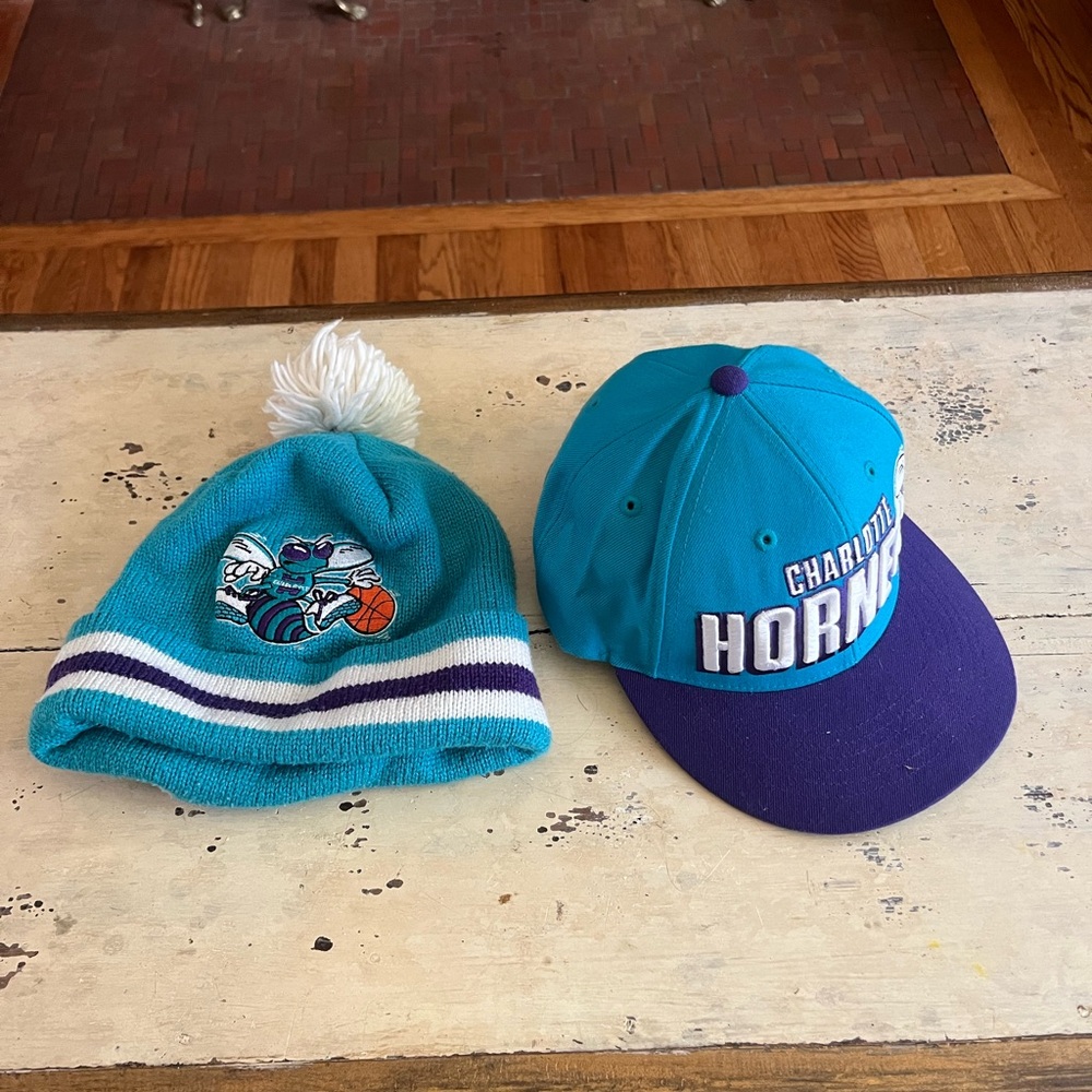 Charlotte Hornets Beanie and Snap Back Hat bundle